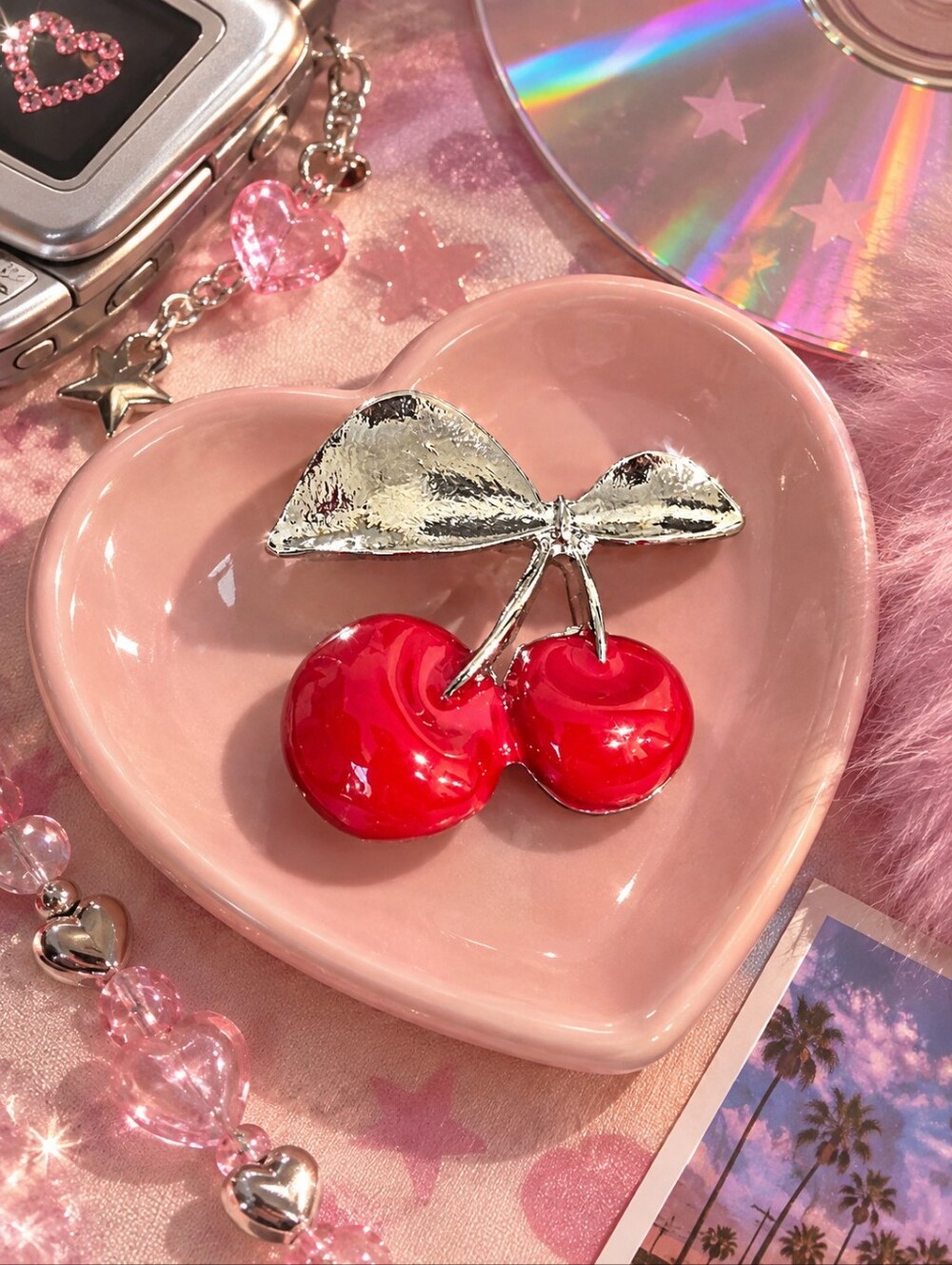 Cherry Bow Brooch - Y2k Revival